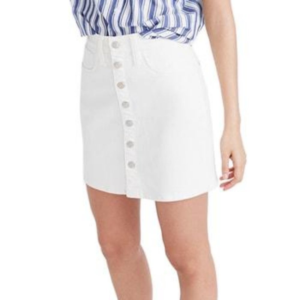 NWT Madewell Stretch Denim Button Front Skirt, 26